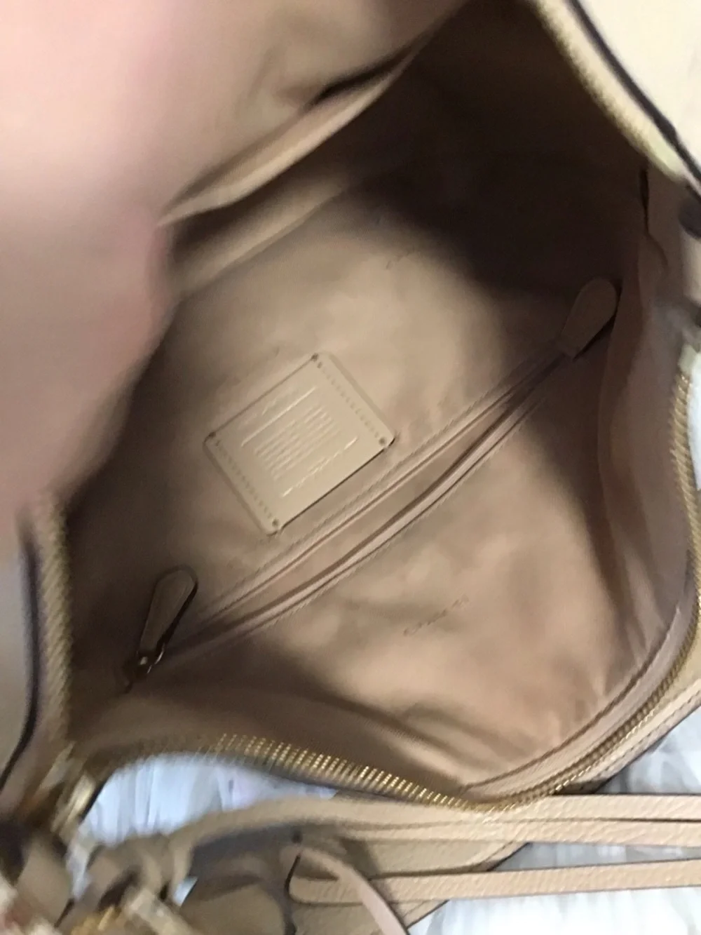 Coach Pebbled Leather Hobo Beige